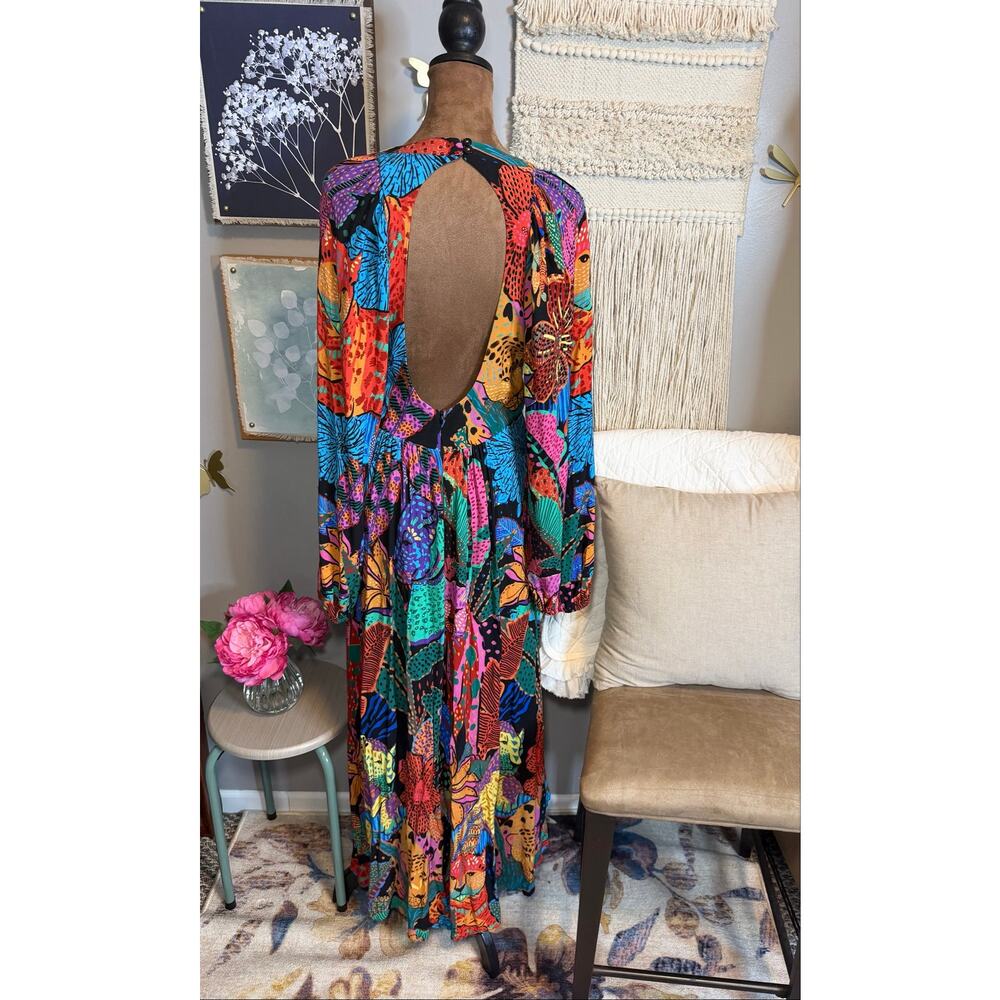 FARM Rio Colorful Patchwork Print Maxi Dress Size S Vaca Cruise Resort Ready - Picture 7 of 12